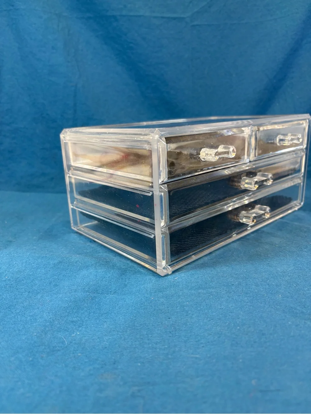 Clear Acrylic 4-Drawer Storage Organizer - Black Liners